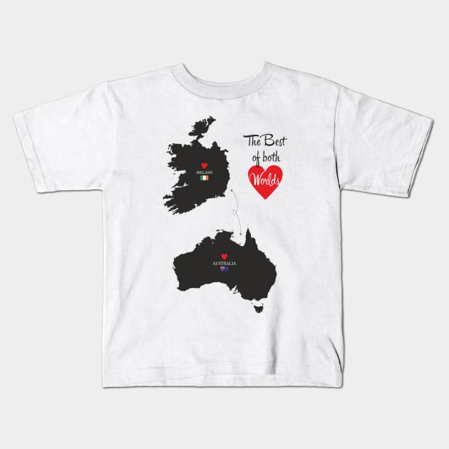 The Best of both Worlds - Ireland - Australia Kids T-Shirt by YooY Studio